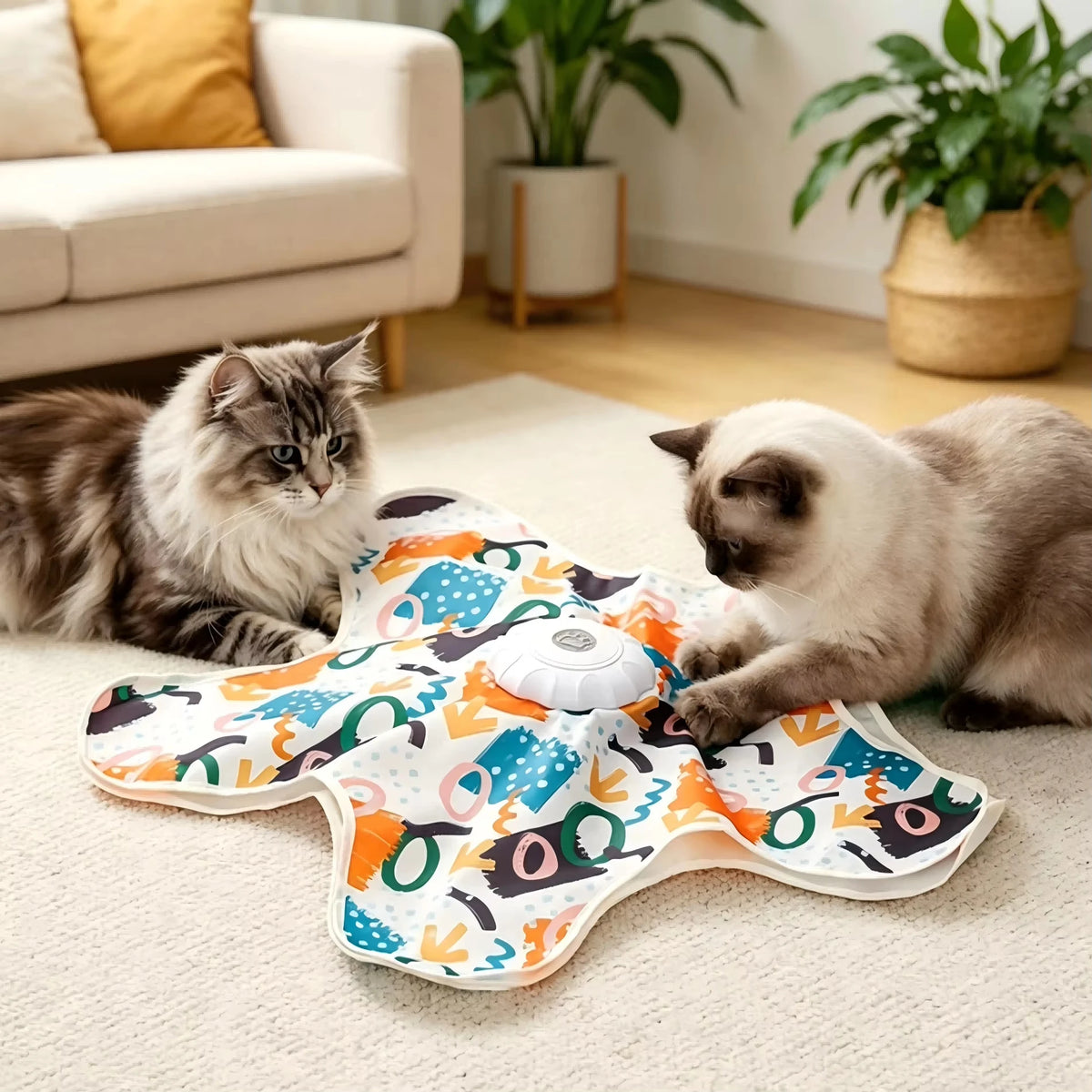 Automatic Interactive Cat Toy Hide Seek Moving Feather Sensor