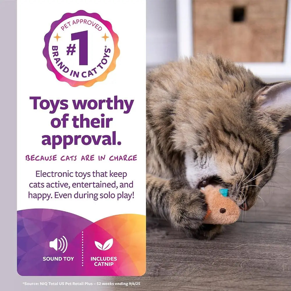 Chickadee Chirp Eic Sound Cat Toy, Contains Catnip, Battery Powered - Light Brown, One Size