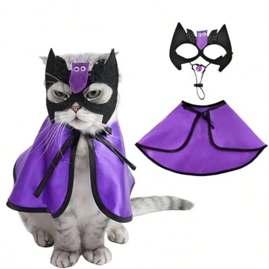 Pet Vampire Cloak Dog Cat Halloween Cape Costumes Puppy Halloween Bat Cape And Bat Mask Devil Cape Outfit