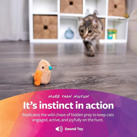 Chickadee Chirp Eic Sound Cat Toy, Contains Catnip, Battery Powered - Light Brown, One Size