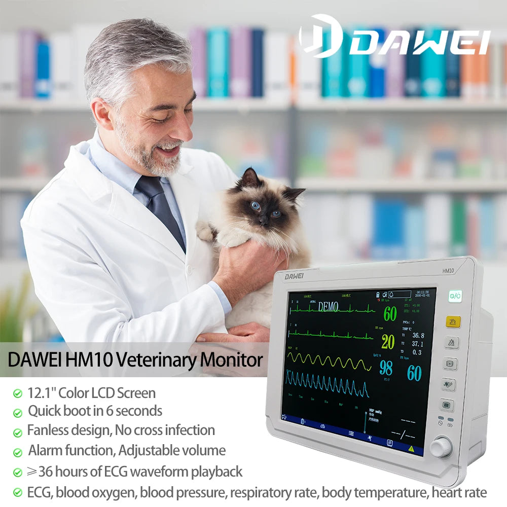 DAWEI Portable Veterinary Monitor 6 Parameter