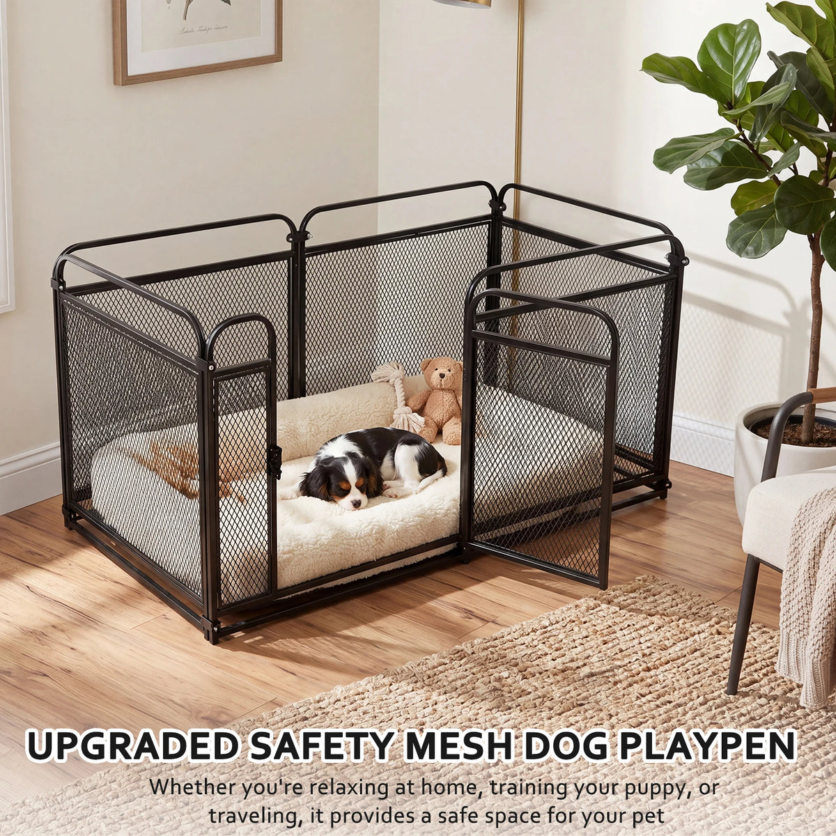 Foldable Metal Dog Exercise Pen Portable Puppy Playpen