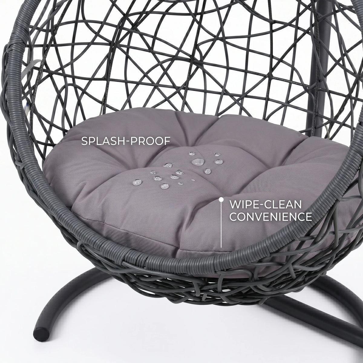 Rattan Cat Swing Bed With Hammock Stand And Cushion