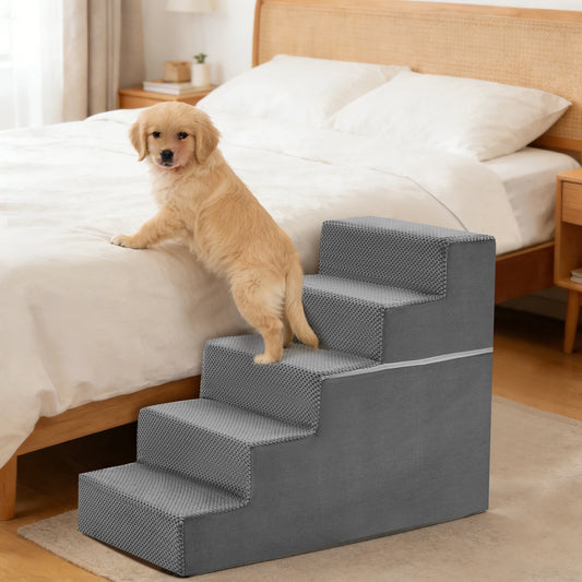 JHK Right Angled Foam Dog Stairs Ramp Three To Five Steps