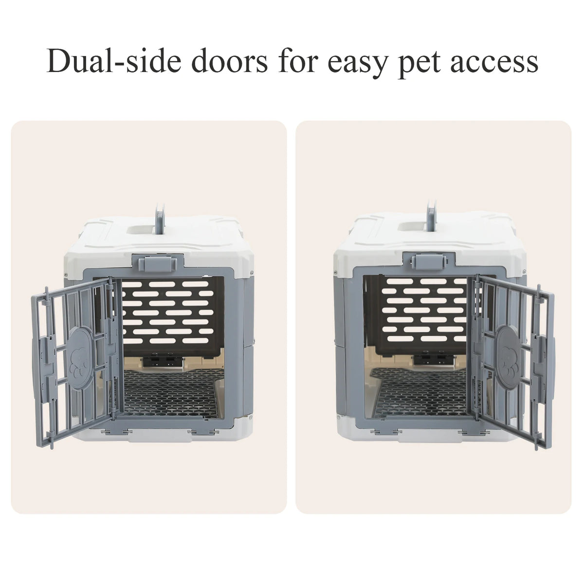 Foldable Pet Carrier, Collapsible Cat Dog Travel Crate with Secure Lock Door, Anti-Slip Mat, Portable Small Animal Kennel for Travel