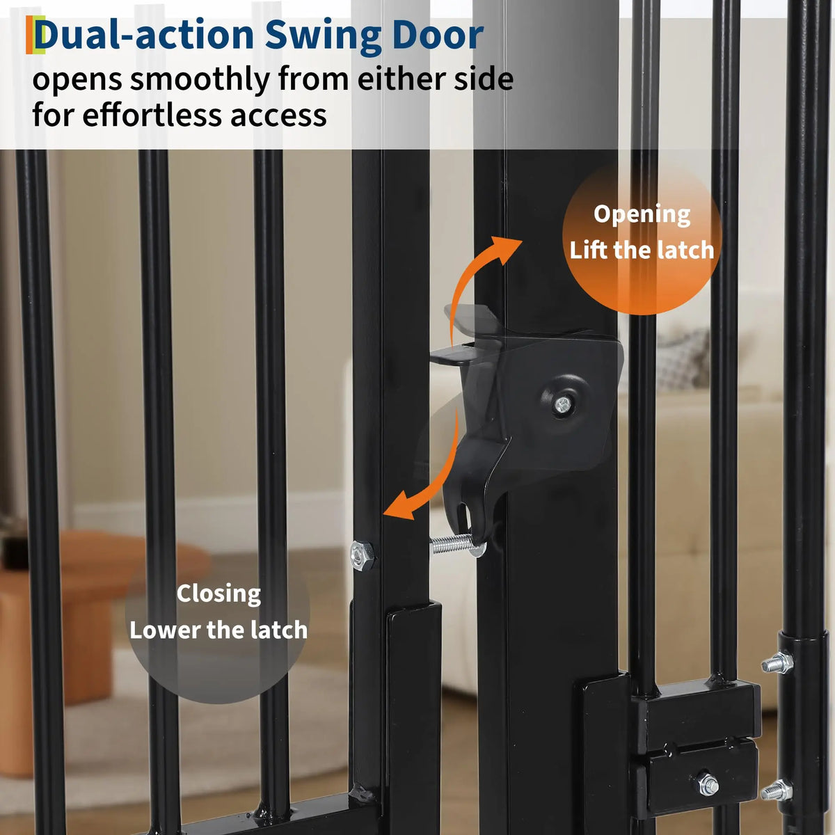 HiMiss 71 Inch Extra Tall Adjustable Cat Gate No Drill