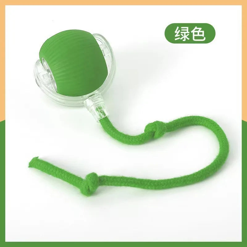 Self Moving LED Interactive Cat Toy Ball With Rope Tail