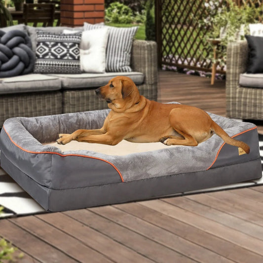Borwart Orthopedic Dog Bed With Memory Foam Removable Cover