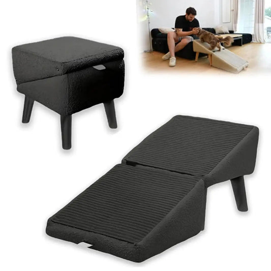 Foldable Wooden Dog Ramp And 2 In 1 Pet Steps