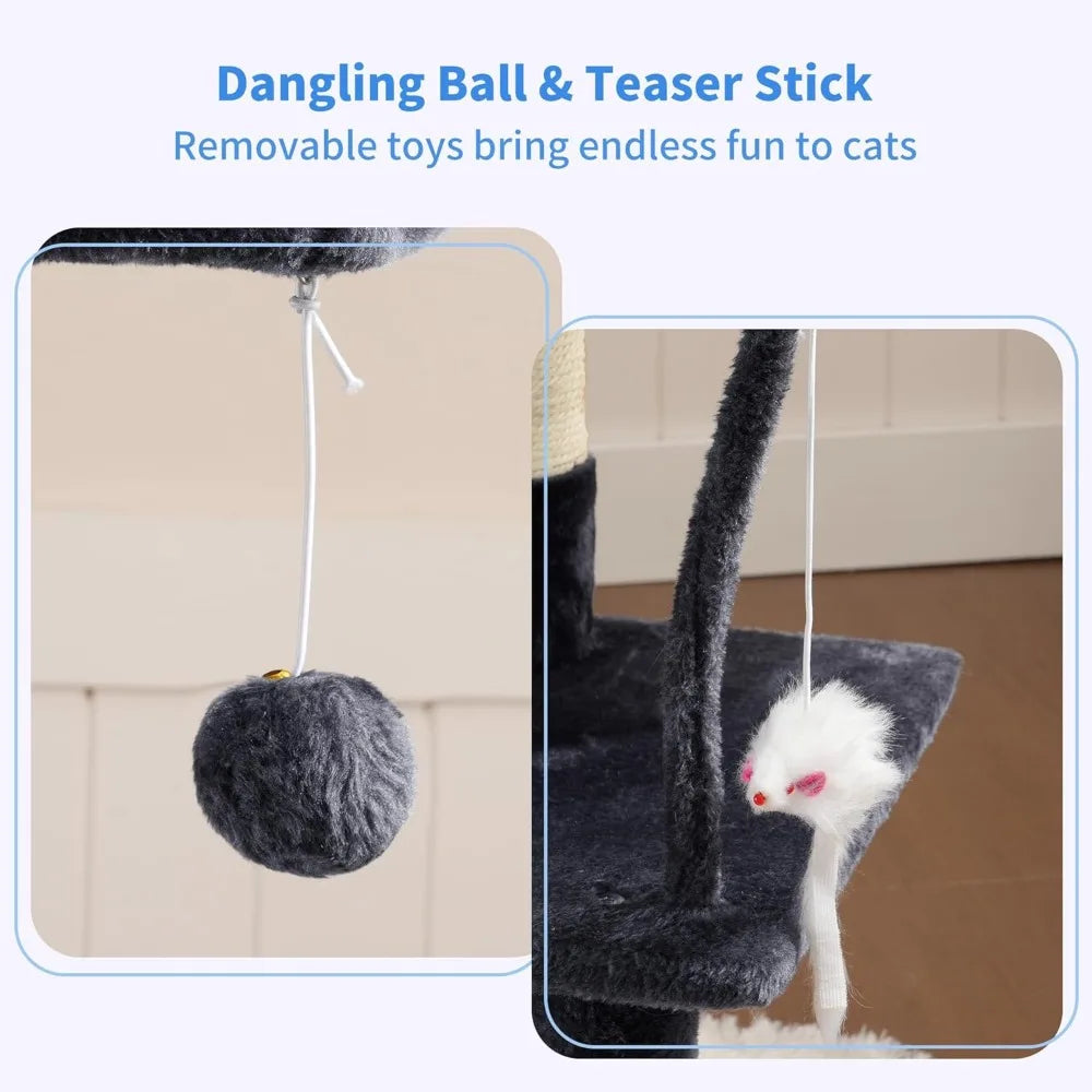 NBVCX Cat Tree Condo Indoor Tower Perch Hammock Scratching Posts