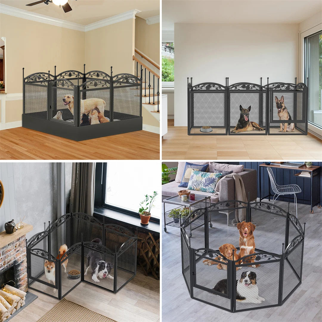 BINGOPAW 8-Panel Heavy Duty Dog Playpen With Waterproof Pad Whelping