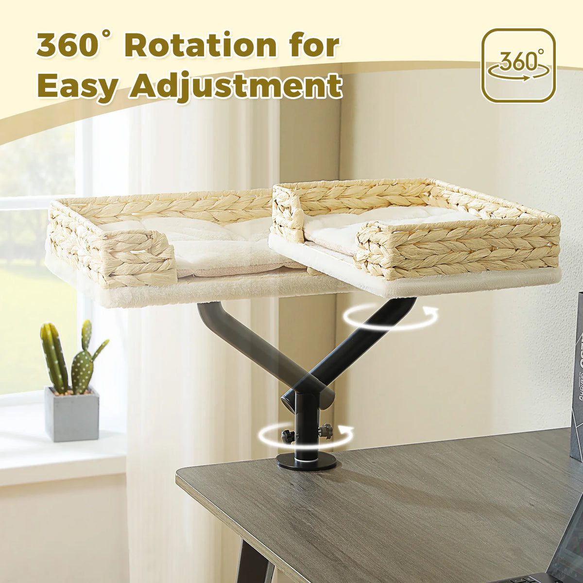 PAWZ Road Cat Desk Bed 360-Degree Rotatable Stand