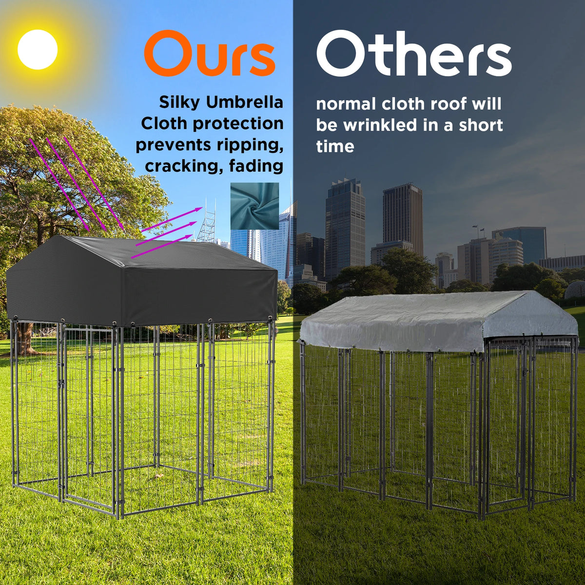 Outdoor Dog Cage Playpen Enclosure With Roof And Fence
