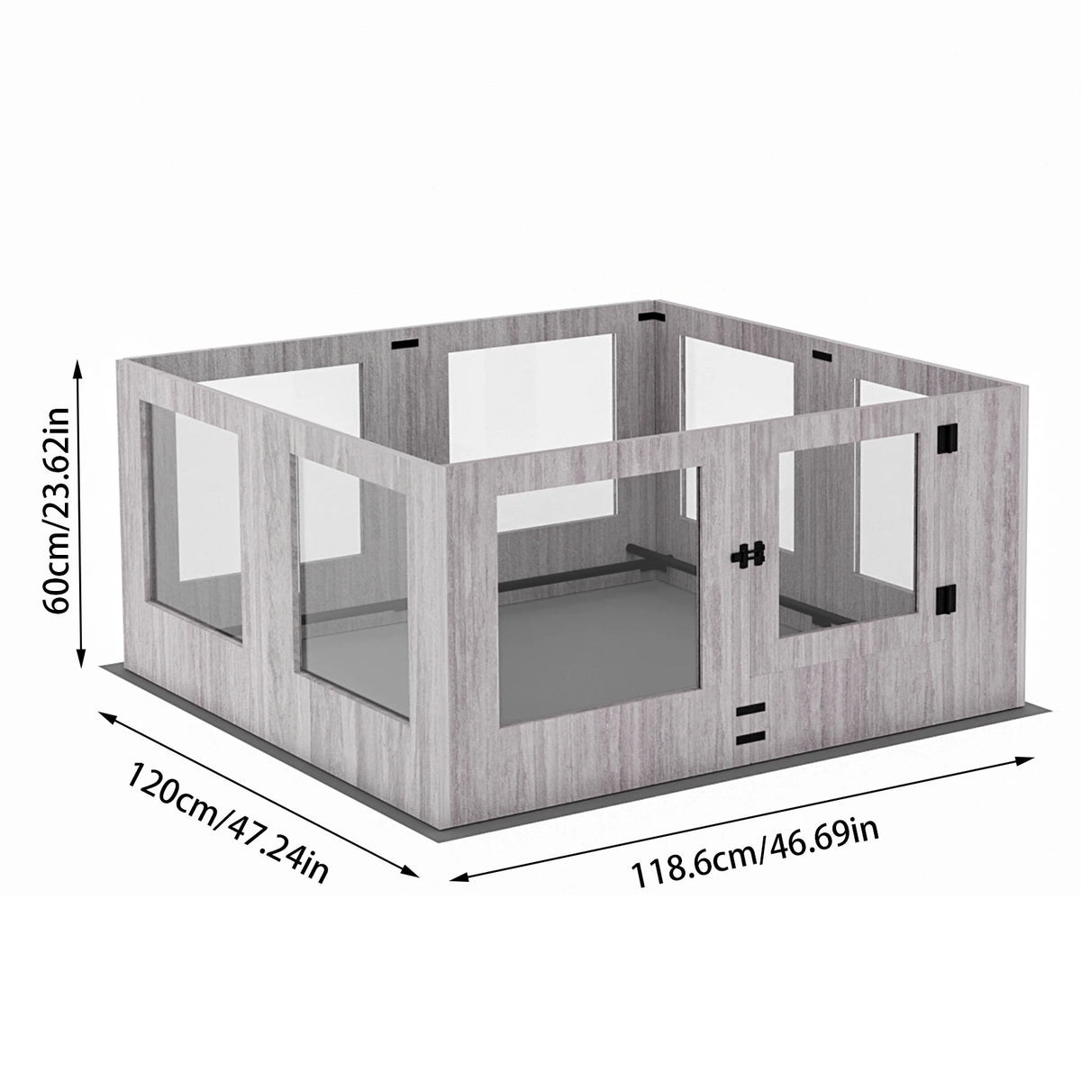 BINGOPAW Tempered Glass Dog Playpen Indoor Whelping Cage