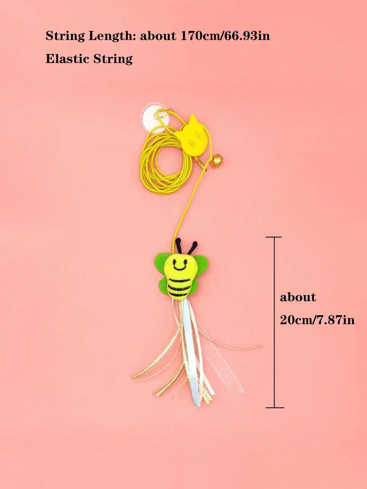 Hanging Bee Fleece Cat Teaser Toy For Indoor Cats