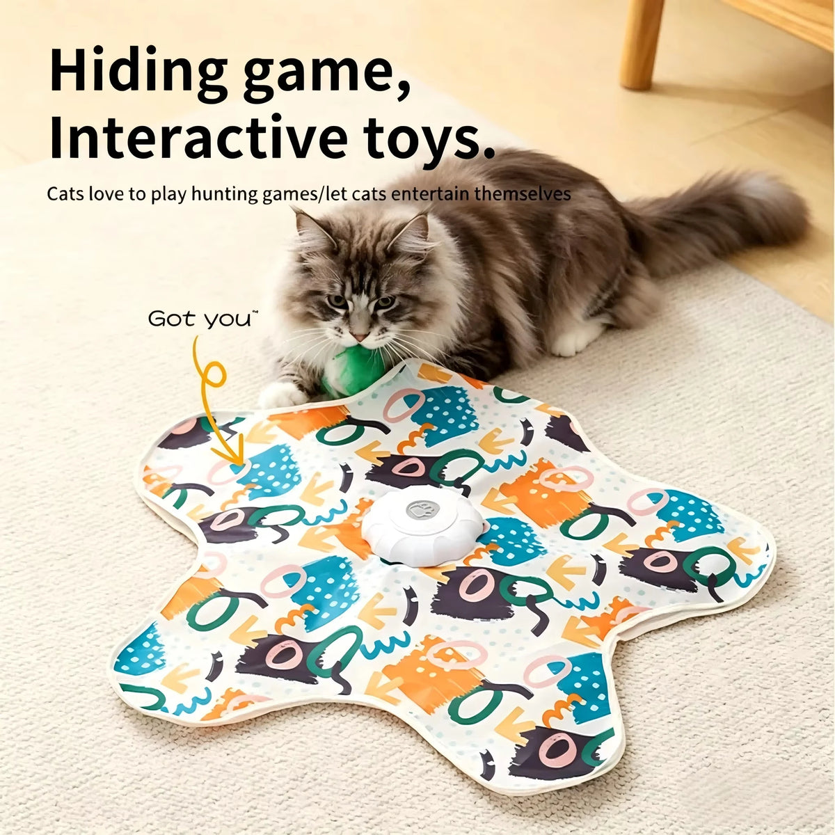 Automatic Interactive Cat Toy Hide Seek Moving Feather Sensor