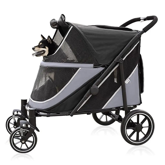 Dog Stroller or Medium/Large Dogs One-k olding, Extra Large Pet Stroller or 2 Dogs with Storage ket & Shock Absorption, Up to 13