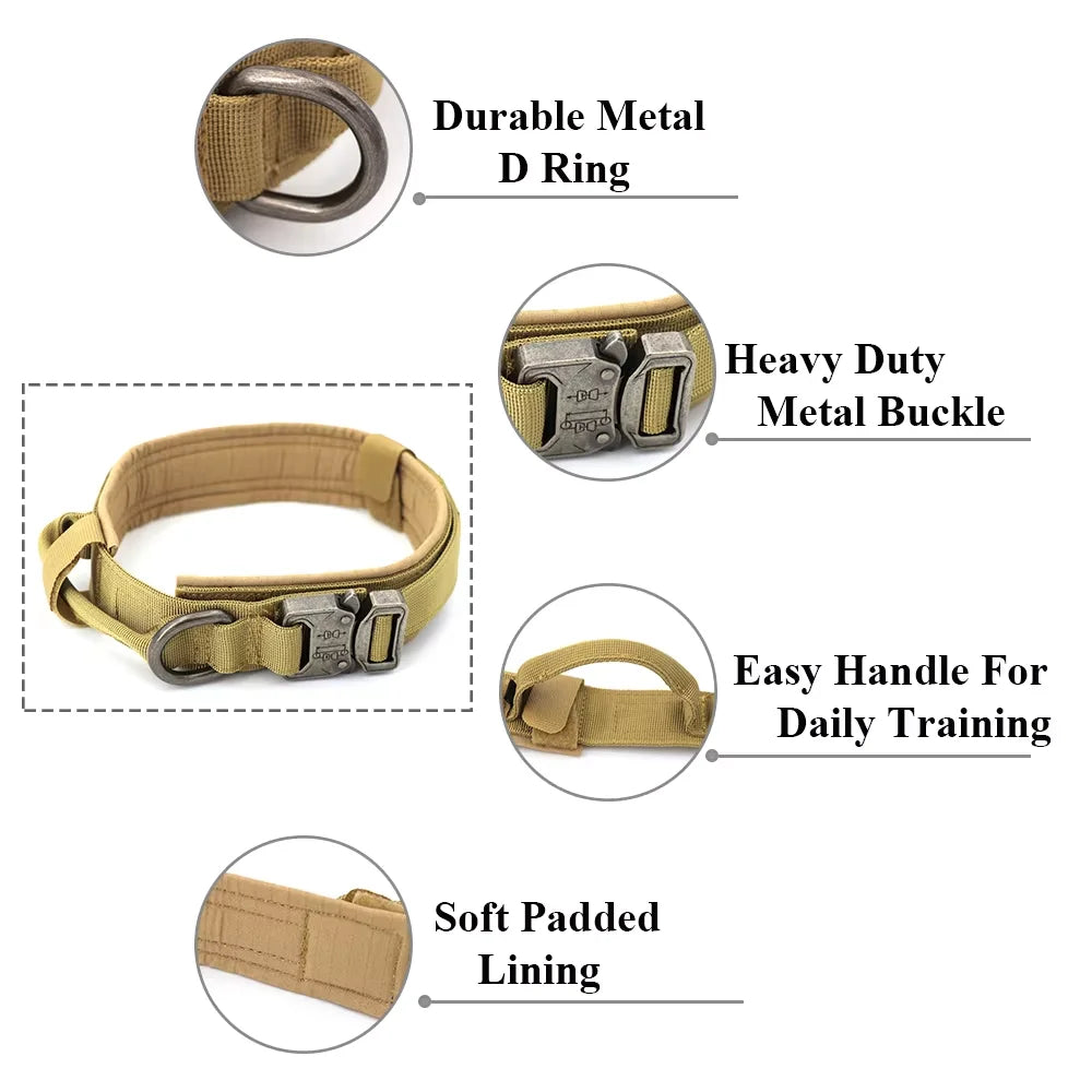 Adjustable Tactical Dog Collar and Leash Set