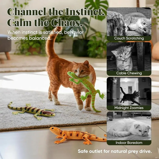 Lizard Catnip Toys Chew Bite Resistant Toys Indoor Cats Boredom Relief Teeth Cleaning Interactive Funny Cute Kitten Cat Lover Gift