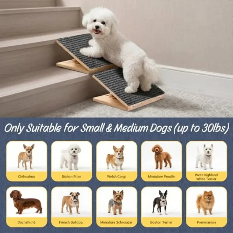 Adjustable Wooden Dog Ramp For Stairs Foldable Indoor