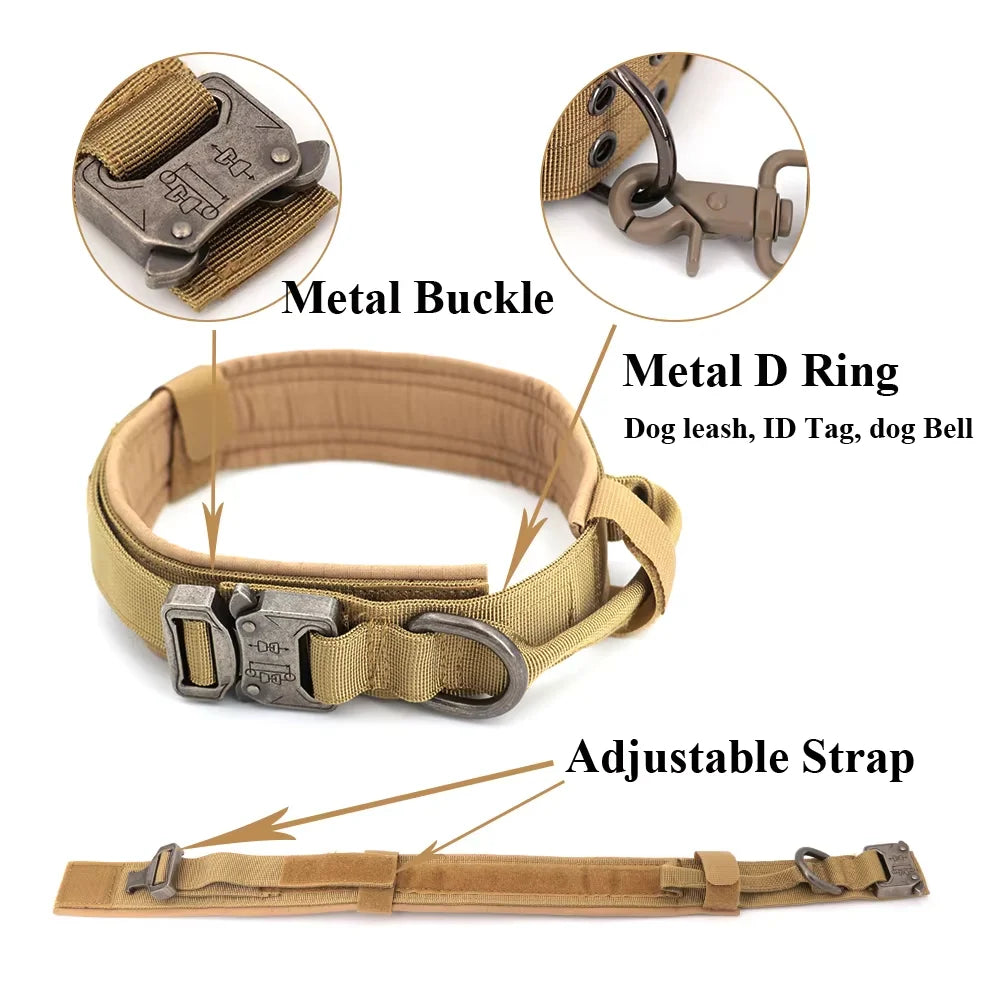 Adjustable Tactical Dog Collar and Leash Set