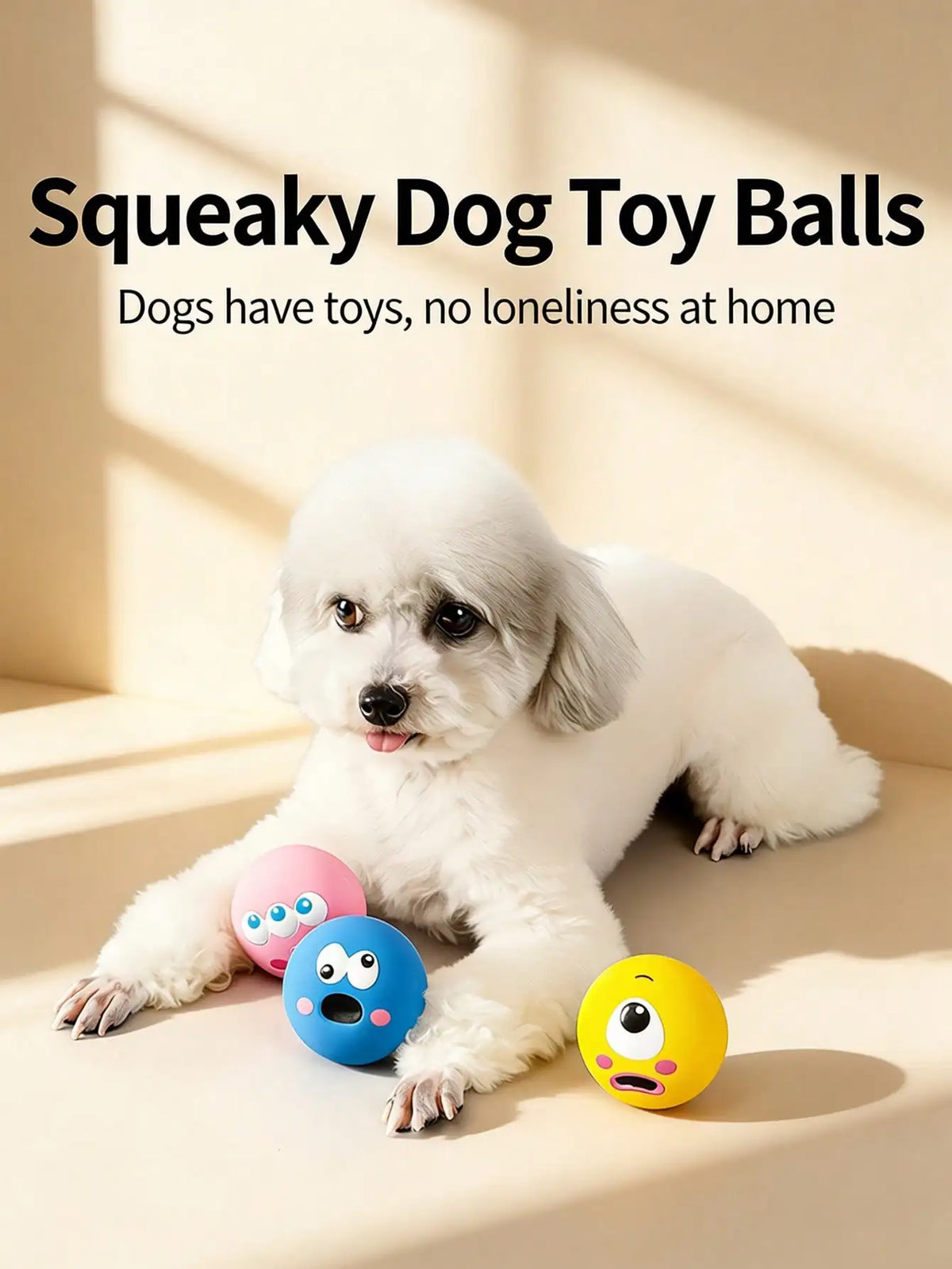 Squeaky Rubber Dog Toy With Big Eyes For Small Dogs