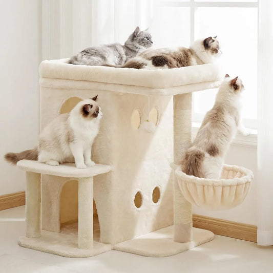 NBVCX Cat Tree For Large Cats With Dual Condos