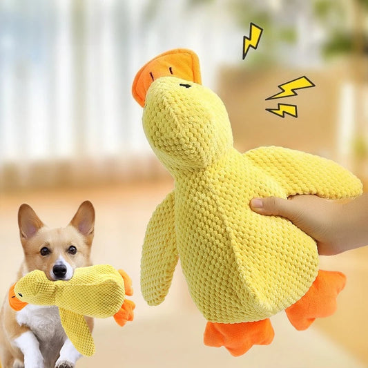 Plush Duck Dog Toy For Chewing And Teeth Grinding