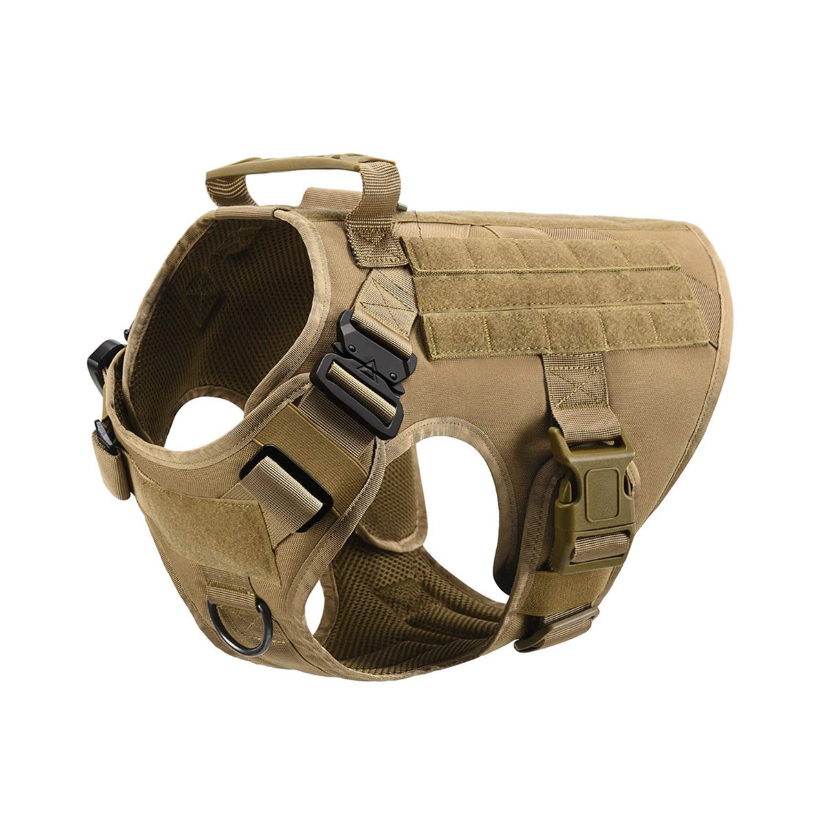 Tactical Nylon Dog Harness With Molle Pouches And Quick Release