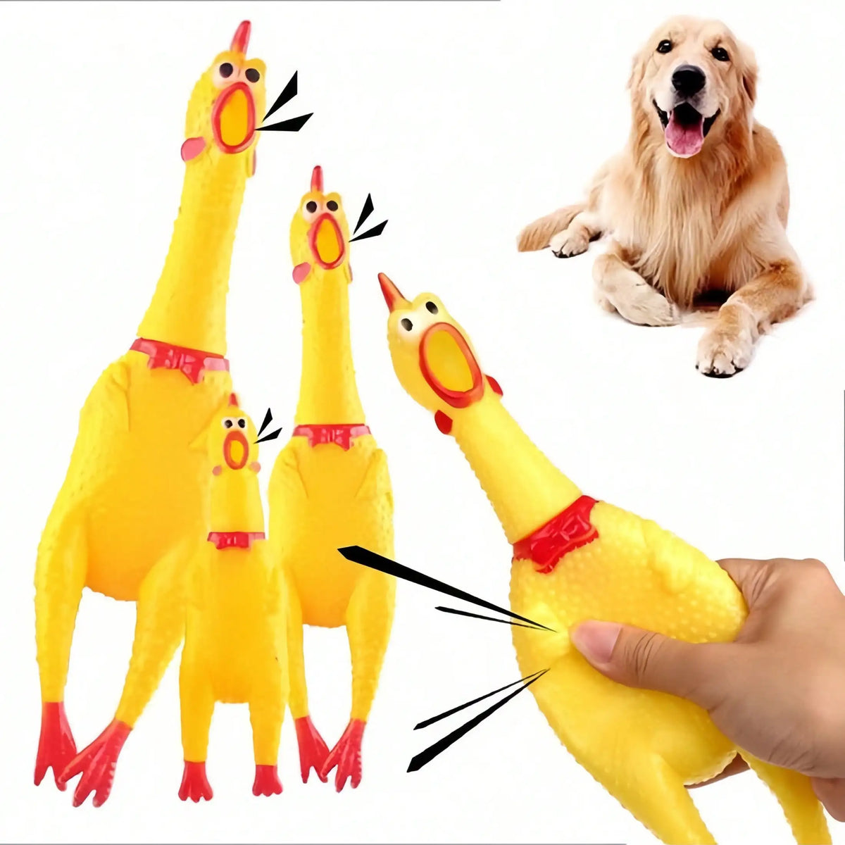 1Pc Upgraded Screaming Chicken Vinyl Pet Toy, Stress & Boredom Relief Squeaky Play Toy for Dogs and Cats
