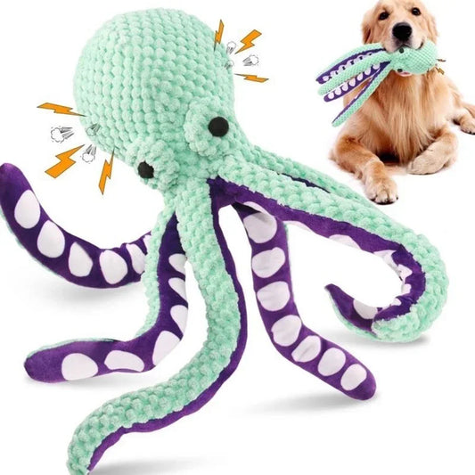 Plush Octopus Dog Toy For Boredom Relief Interactive Sound