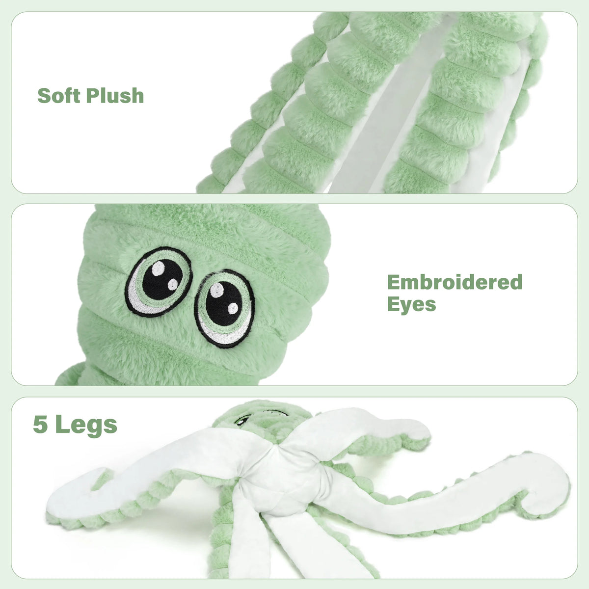 Octopus Squeaky Plush Dog Chewing Toy With Teeth Grinding Design