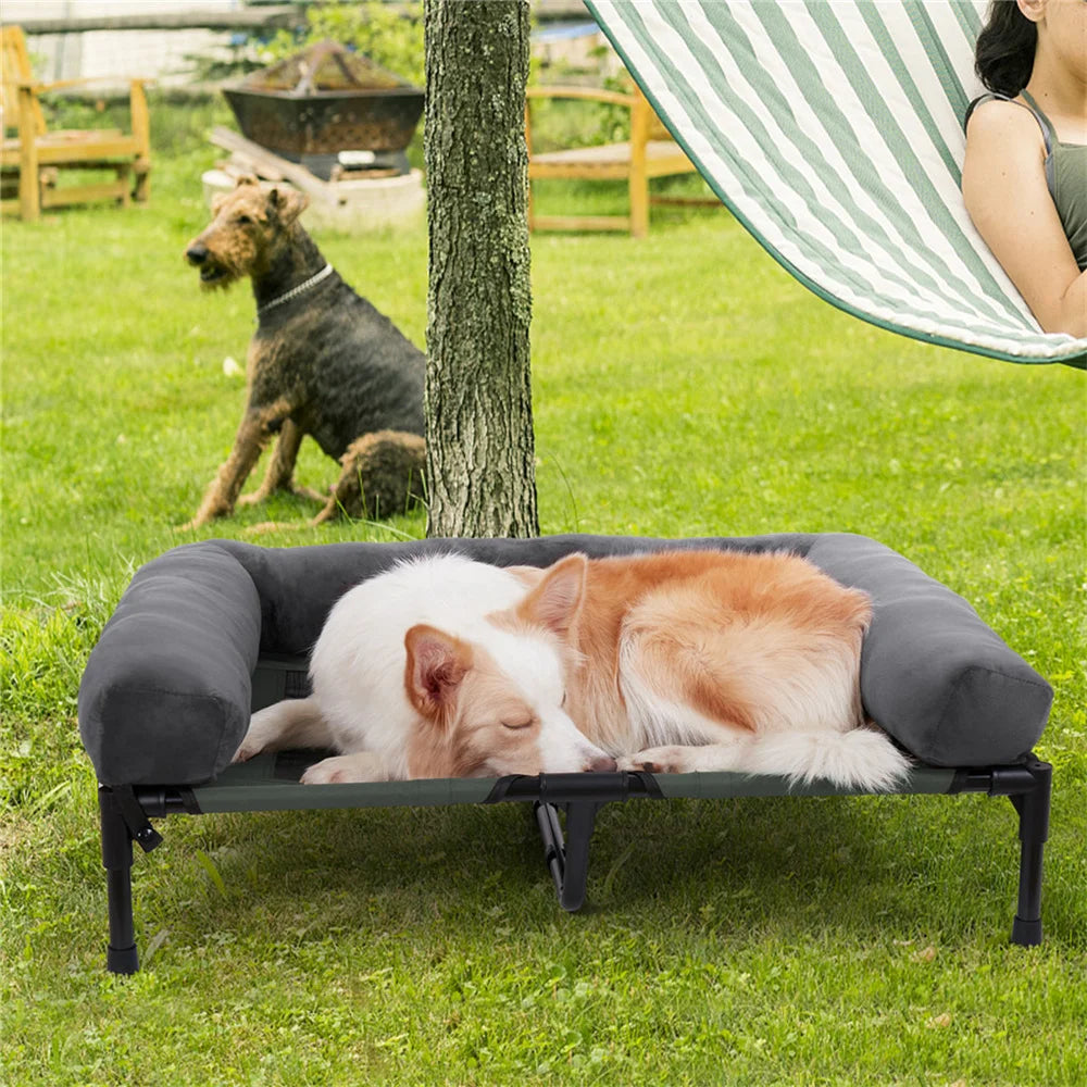 Borwart Raised Dog Bed Indoor Outdoor Breathable Mesh Cooling Cot
