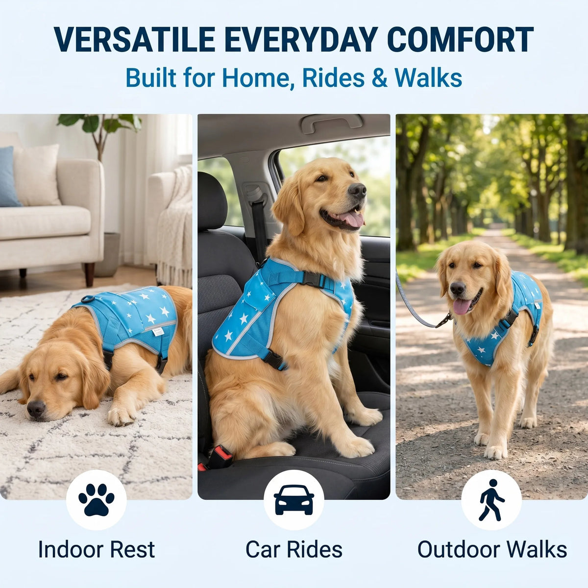 Dog Cooling Vest Harness With Gel Packs