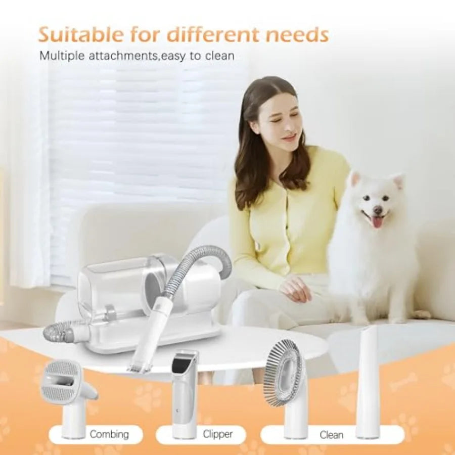 Pet Grooming Vacuum Kit Low Noise Hair Removal 5 Tools