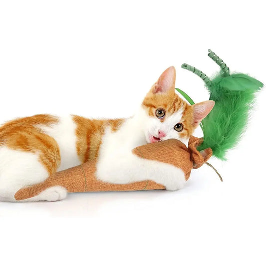 Kolossal Karrot Crinkle Kicker Catnip Cat Toy - Orange, Jumbo