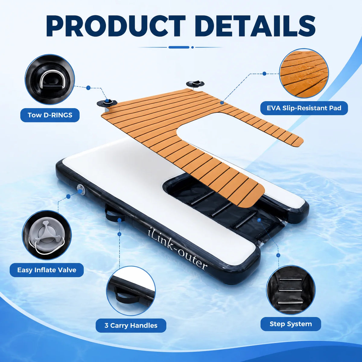 Inflatable Dog Ramp For Small Dogs Supports 230lbs