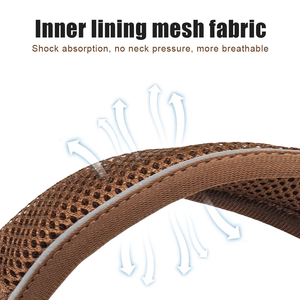 Personalized Mesh Dog Collar Breathable Reflective With Engraving