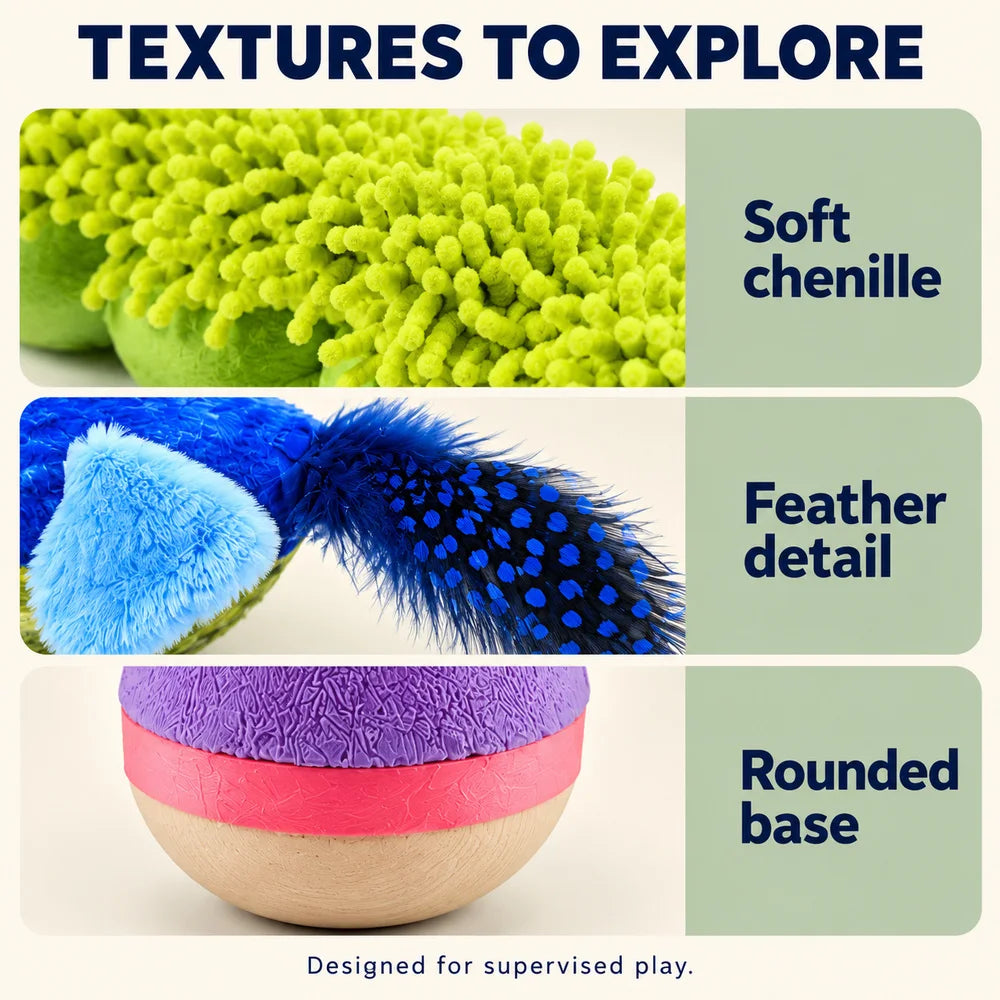 Zoe Interactive Cat Toys For Indoor Cats With Wobble Toy Soft Caterpillar And Chirping Bird For Batting Pouncing Kicking And Daily Play