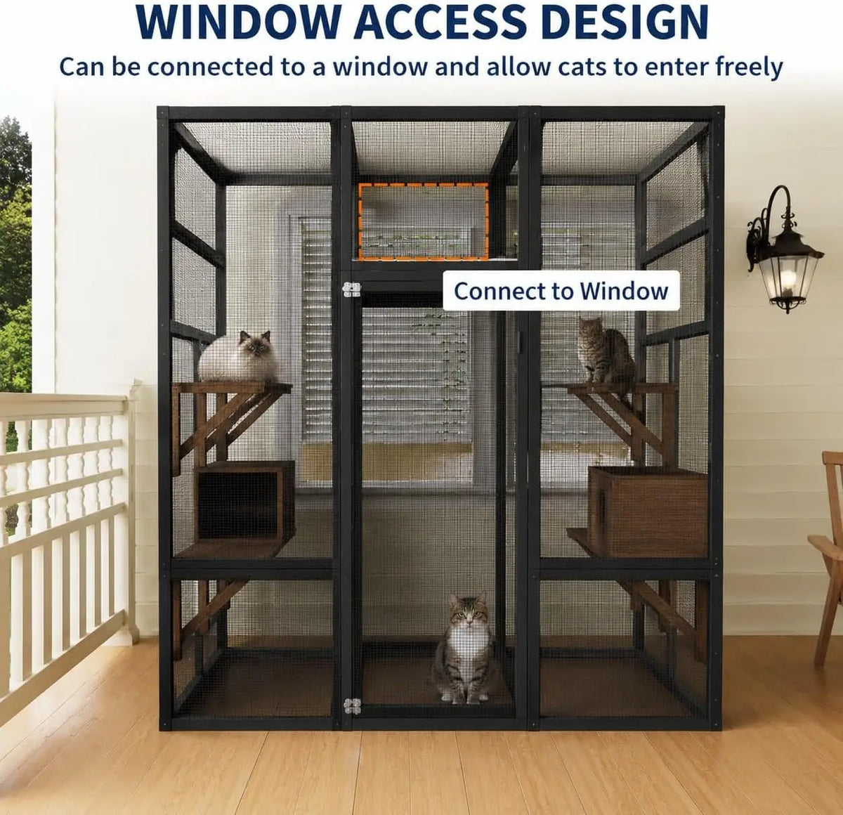HiMISS Large Wooden Outdoor Catio With UV Roof
