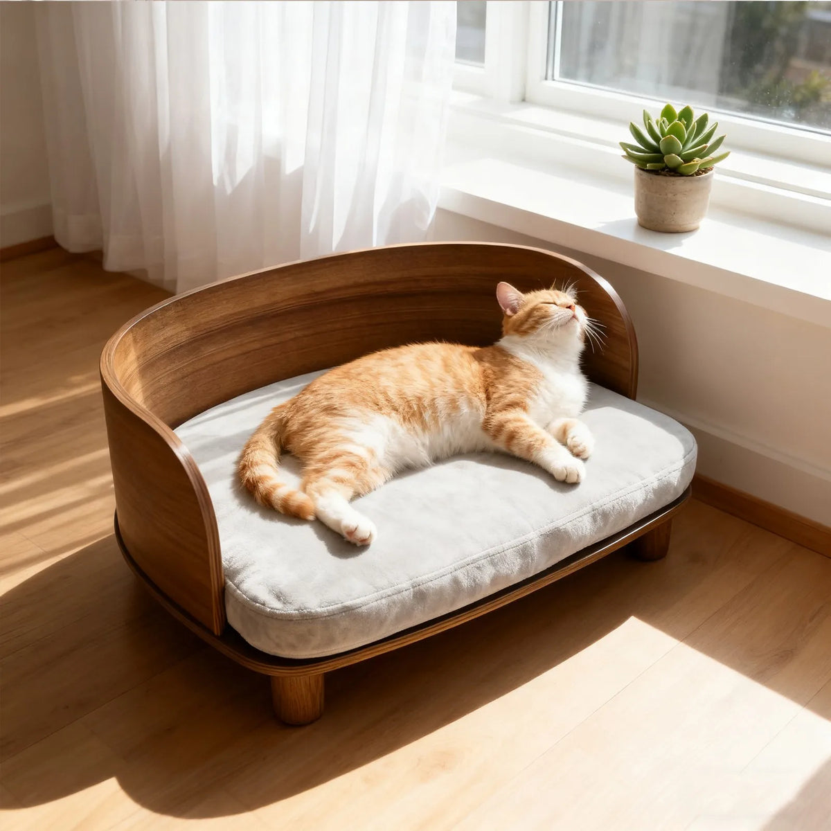 BORWART Elevated Wood Pet Sofa For Small Dogs And Cats