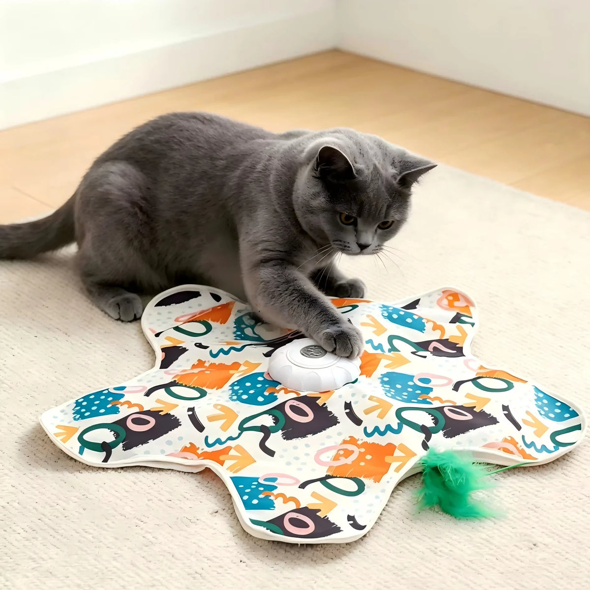 Automatic Interactive Cat Toy Hide Seek Moving Feather Sensor