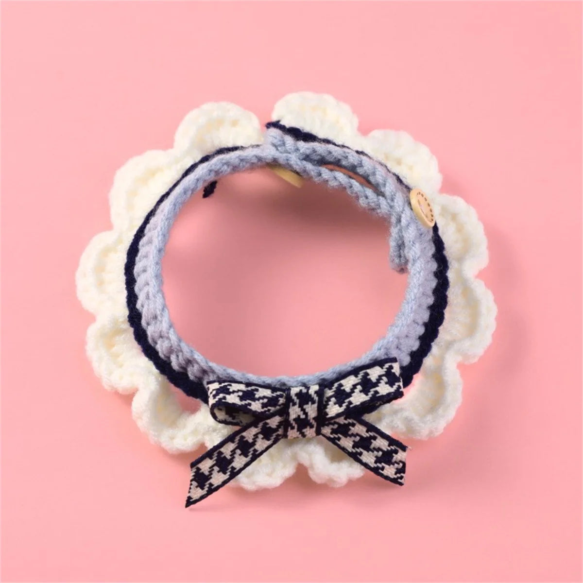 Cute Bow Knot Hand-Knitted Pet Collar For Dogs Cats