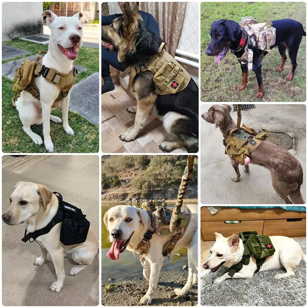 Dog Tactical Molle Pouches Set For Harness Attachments