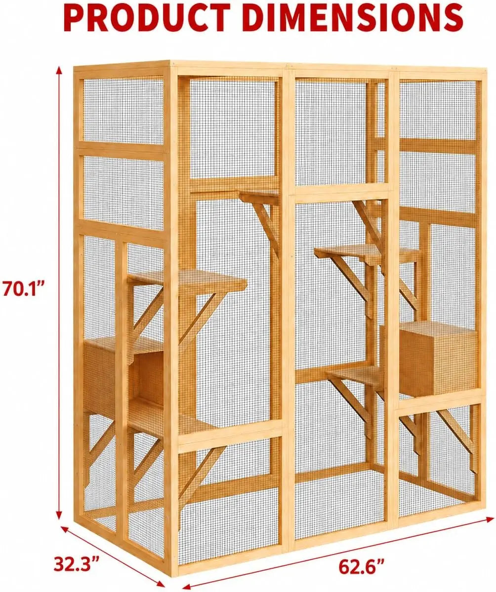 HiMISS Large Wooden Outdoor Catio With UV Roof