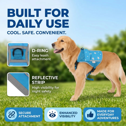 Dog Cooling Vest Harness With Gel Packs