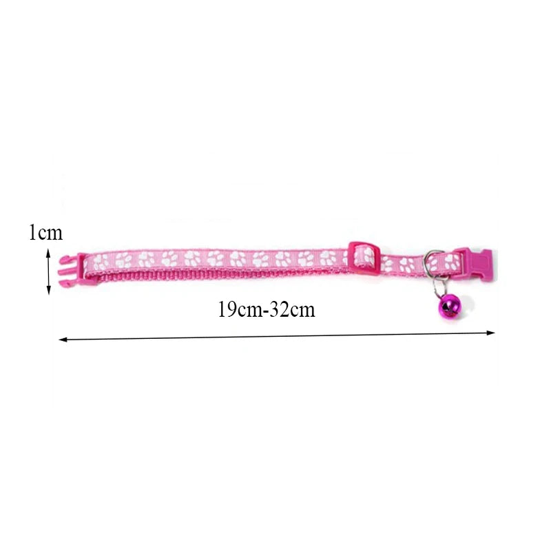 Colorful Pattern Cat Collar With Bell Adjustable