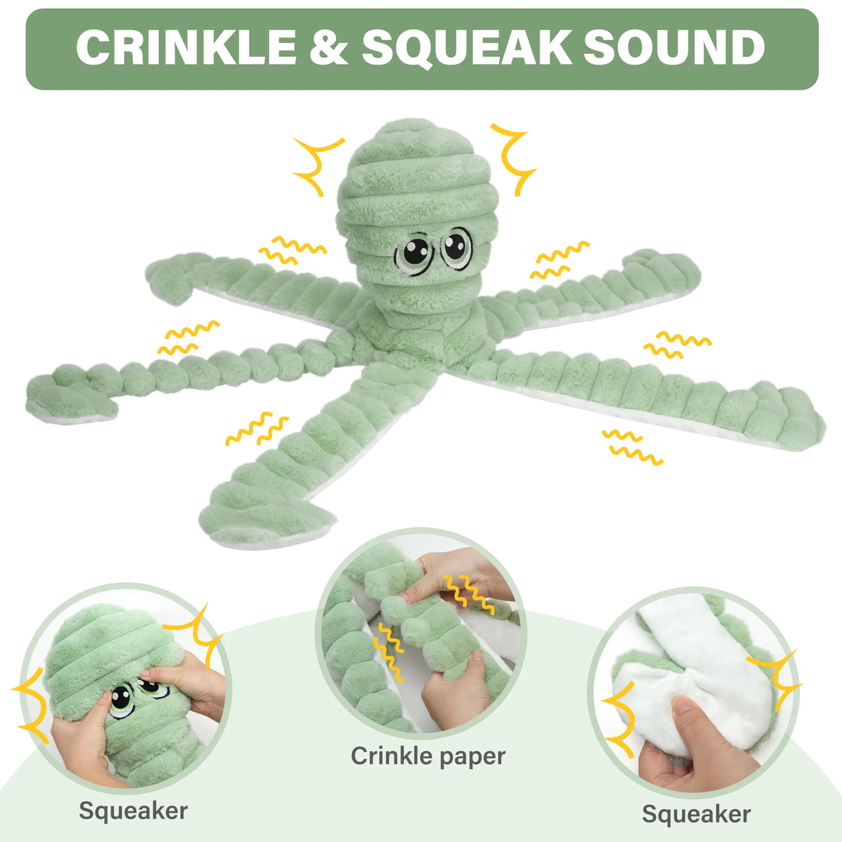 Octopus Squeaky Plush Dog Chewing Toy With Teeth Grinding Design