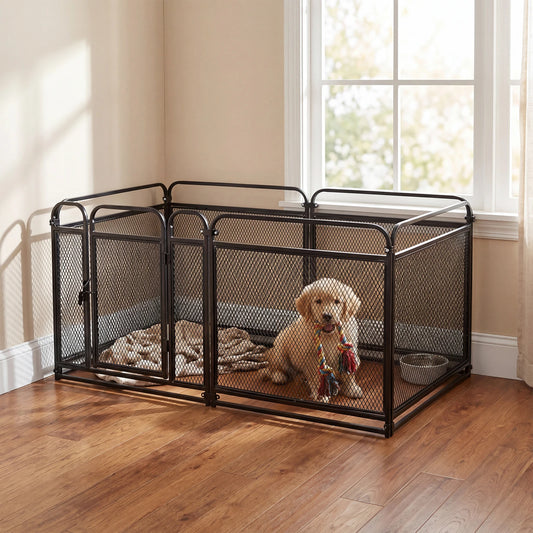 Foldable Metal Dog Exercise Pen Portable Puppy Playpen