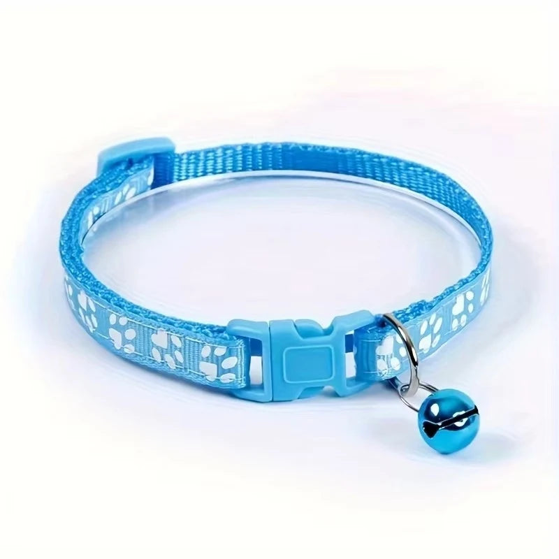 Colorful Pattern Cat Collar With Bell Adjustable